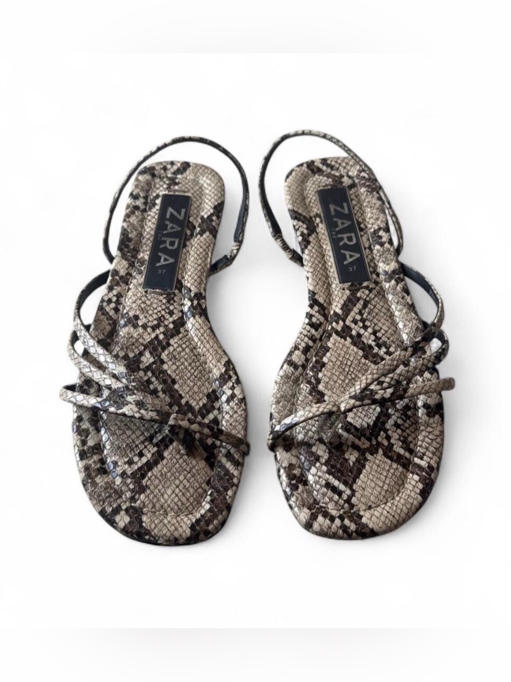 Zara SnakeSkin Sandals- size 37 (7)